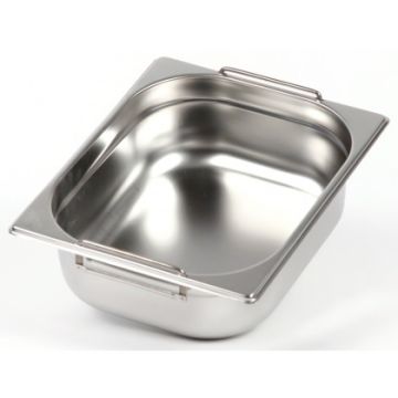 Гастроемкость 1/2 h=100 мм. 6,5 л. нерж. с ручками /1/