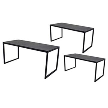 Подставка фуршетная стойка набор 3 шт П прямоуг. (25*12*10 см /28*12*12 см /30*12*16 см) черная P.L.