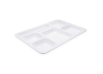 Поднос с отделениями 5+1, 40х28см, поликарбонат белый