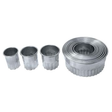 Набор кондитерских форм "Круг рифленый" 12 шт. d26-103 мм h5 см нерж. P.L.