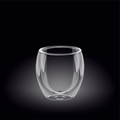 Стакан 250 мл. d=72 мм. h=90 мм. с двойными стенками Термостекло Wilmax /1/60/