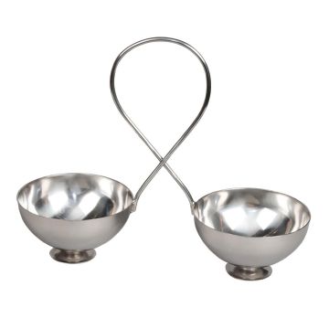 Емкость для подачи закусок/снэков двойная 410 мл d 12,1 см h7 см нерж. P.L.