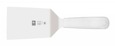 Лопатка 27,5 см. изогнутая раб. часть 11*9 см. нерж. широкая с пластик. ручкой, белая Icel /1/6/