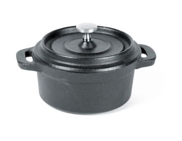 Кокот сервировочный с крышкой, чугун