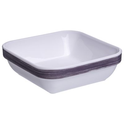 Салатник квадр. 110*110 мм. 200 мл. h=37 мм. сиреневый край штабелир. Браш /1/6/24/