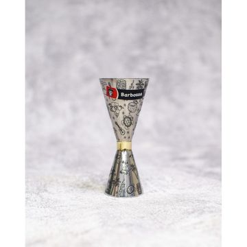 Джиггер 25/50 мл нерж. хром с рисунком B'Guys P.L.- Barbossa