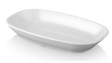 Тарелка в форме лодки 14 см, поликарбонат белый