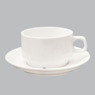 Чайная пара 130 мл белая d 6,9 см h5,2 см фарфор Stackable P.L. Proff Cuisine [4]