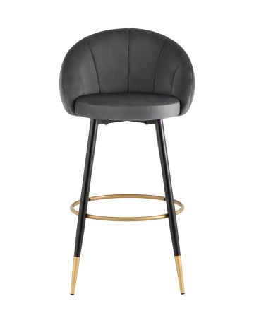 Стул барный Наоми велюр серый
