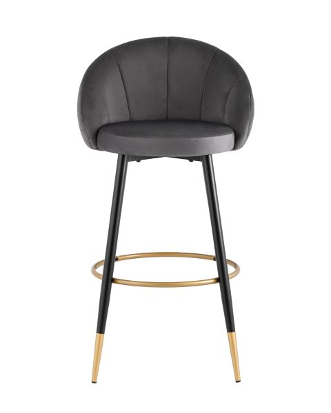 Стул барный Наоми велюр серый