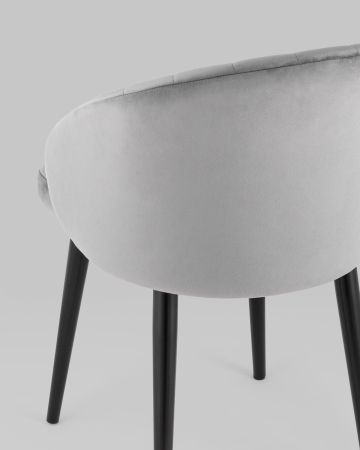 Стул с подлокотниками Брюссель велюр серый