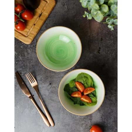 Салатник 510 мл d 15 см h6 см зеленый фарфор "The Sun Eco" P.L. Proff Cuisine [6]