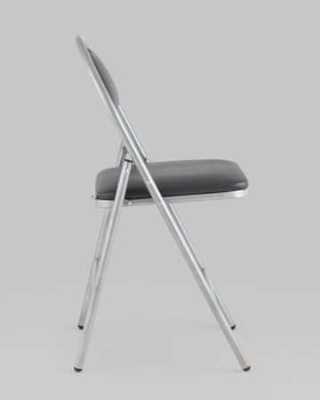 Стул складной Hagen экокожа серый каркас металлик