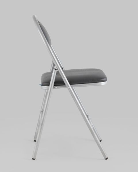Стул складной Hagen экокожа серый каркас металлик