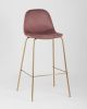 Стул барный Валенсия велюр пыльно-розовый золотые ножки