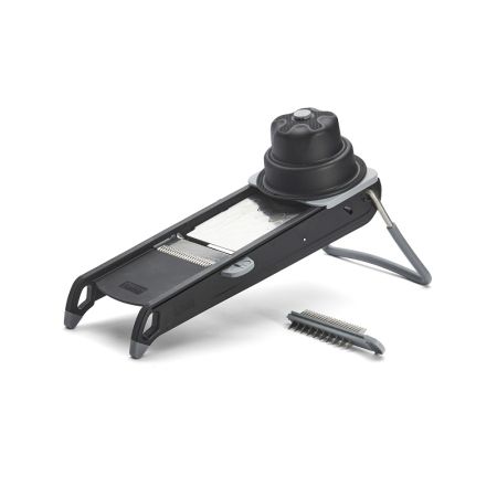 Мандолина (овощерезка) 38*14 см. с 2-мя насадками и толкателем, нерж. и пластик De Buyer /1/