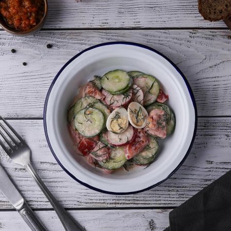 Салатник 600 мл d 18,9 см h3,6 см Blue Rim эмалированая сталь SUNNEX [1]