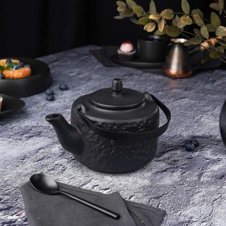 Чайник 750 мл d 12,5 см h9 см с ситом Black Raw Stellar P.L. Proff Cuisine [1]