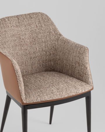 Стул обеденный Itan коричневый с коричневой экокожей