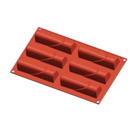 Форма кондитерская "Полуцилиндр" 6 ячеек 120*33 мм, h 30 мм силикон (30*17,5 см) P.L.