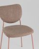 Стул обеденный Gigi шенилл коричневый розовые ножки