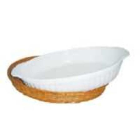 Блюдо для подачи и запекания 22*14 см h5 см фарфор с плетен. подстав. "Ля Шеф" P.L.