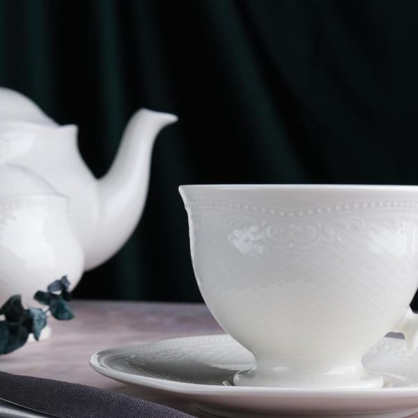 Чайная пара 200 мл белая d 9,3 см h7,2 см Aristocrat Noble [6]