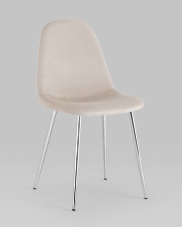 Стул Валенсия SN велюр бежевый хромированные ножки