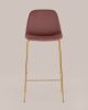 Стул барный Валенсия SN велюр пыльно-розовый золотые ножки