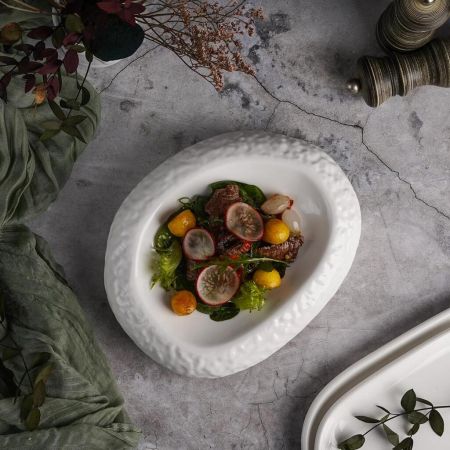 Блюдо овальное для подачи 22,5*18,5 см h5,5 см Organic белое фарфор P.L. Proff Cuisine [3]