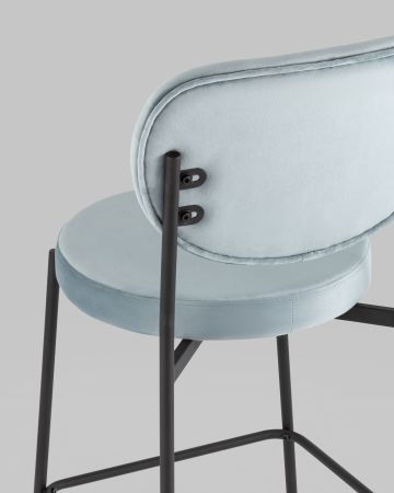 Стул полубарный Барбара NEW велюр серо-голубой