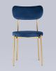 Стул Барбара велюр синий золотые ножки
