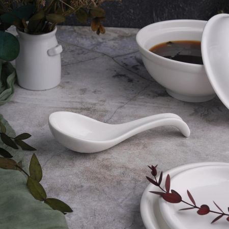 Ложка для мисосупа 15 см белая фарфор P.L. Proff Cuisine [10]