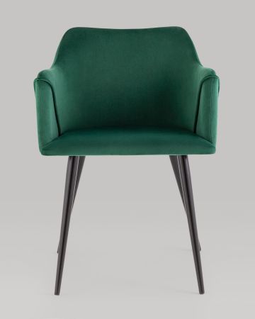 Стул с подлокотниками Джоэл велюр зелёный