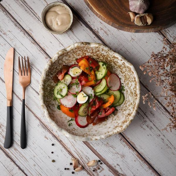 Салатник 700 мл d 22,5 см h6,2 см Crush Brown Spider Silk P.L. Proff Cuisine [4]