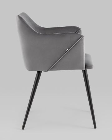 Стул с подлокотниками Джоэл велюр серый