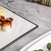 Блюдо квадратное 21,5*21,5 см h1,5 см Relief белое с черным бортом фарфор P.L. Proff Cuisine [6]