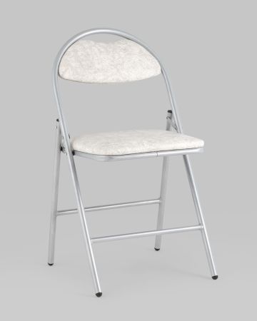 Стул складной Hagen экокожа белый мрамор каркас металлик