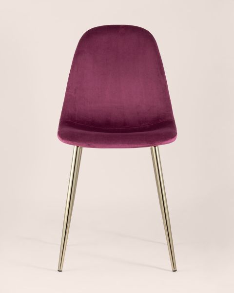 Стул Валенсия велюр бордо золотые ножки