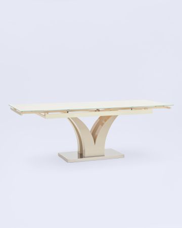 Стол обеденный Верона раскладной 160-220*90 глянцевый бежевый