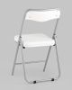 Складной стул Джонни экокожа белый каркас металлик