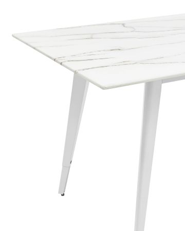 Стол обеденный Ричмонд 120*80 белый стеклянный