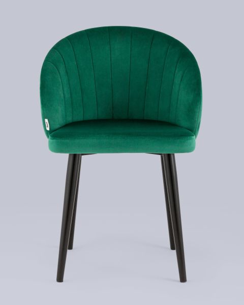 Стул с подлокотниками Брюссель велюр зелёный