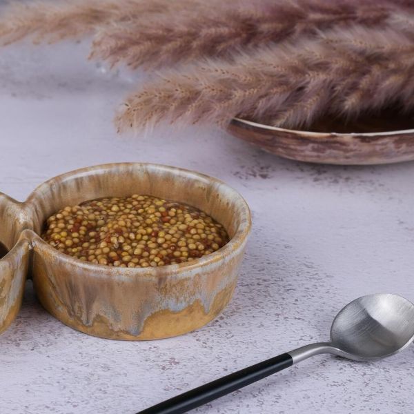 Соусник 130*130 мл двойной 15,7*7,8 см h3 см круглый керамика Light Brown Frutti di Mare P.L. [1]