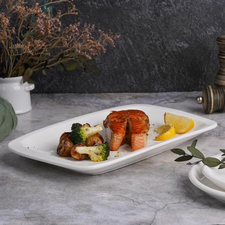 Блюдо прямоугольное 29,5*18,5 см h3,8 см белое фарфор P.L. Proff Cuisine [6]