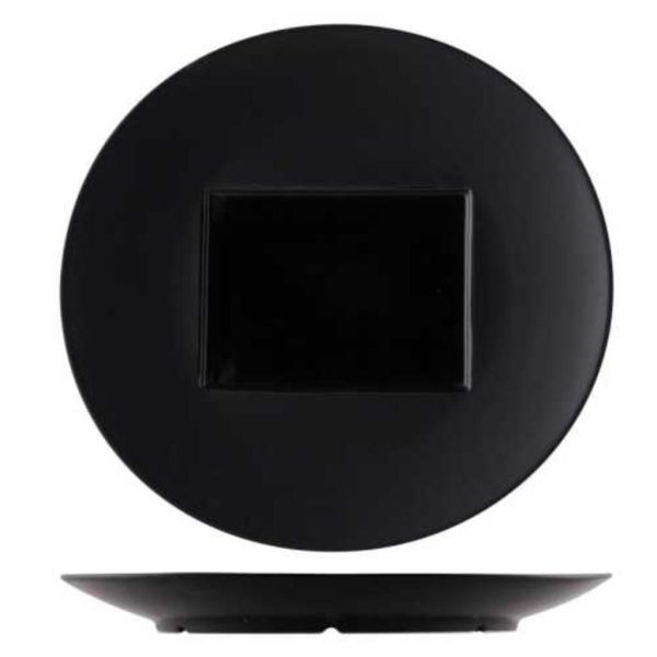 Тарелка 29*28 см овальная с прямоуг. центром 15*11 см Black фарфор P.L. Proff Cuisine [1]