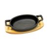 Сковорода для подачи на дерев. подст. 24*17 см овальная чугун 2 ручки P.L. Proff Cuisine