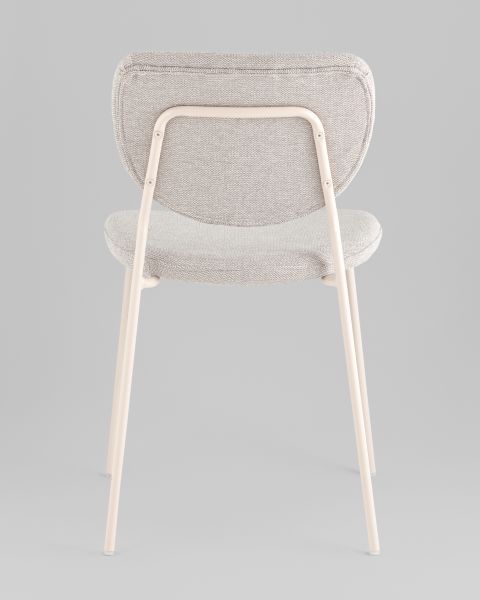 Стул обеденный Gigi шенилл серый белые ножки