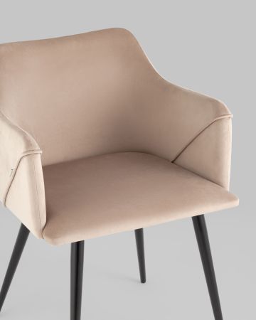 Стул с подлокотниками Джоэл велюр бежевый