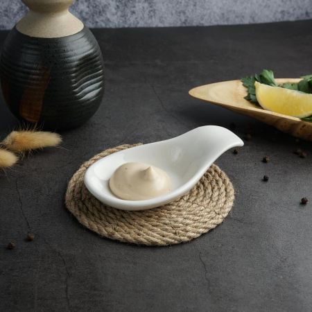 Соусник 25 мл 12*7 см h3 см Mini Mix с ручкой белый фарфор P.L. Proff Cuisine [6]